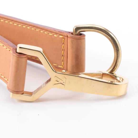 LOUIS VUITTON Leather Luggage Strap D-ring with Brass Hook for Pegase Suitcase - Picture 7 of 8